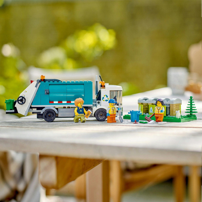 Set lodër LEGO City 60386 Kamioni i Riciklimit, 5+, i bardhë me jeshile