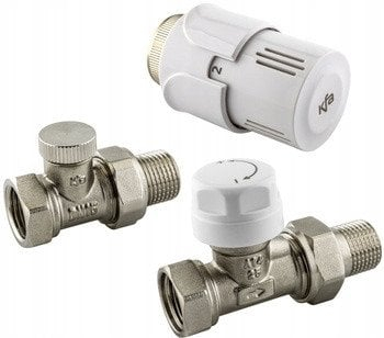 Set termostatik radiator DN15 1/2", i drejtë, i bardhë