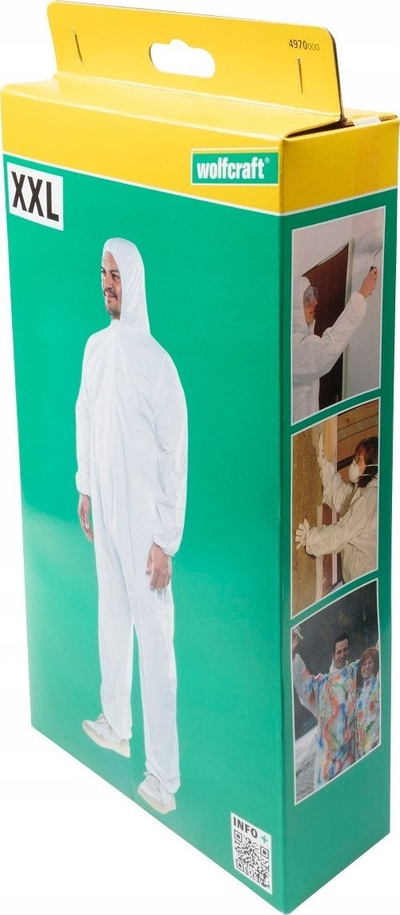 Kostum mbrojtës Wolfcraft 1 Disposable Overall, XXL, i bardhë