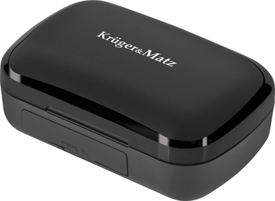Kufje wireless in-ear Kruger&amp;Matz M10, Bluetooth 5.3, kuti karikimi me power bank, të zeza
