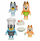 Set figuras “Bluey It's Time for Pavlova”, 4 figura 6–7.6 cm, që lëvizin, shumëngjyrëshe