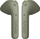 Kufje wireless DeFunc True Basic, in ear, jeshile