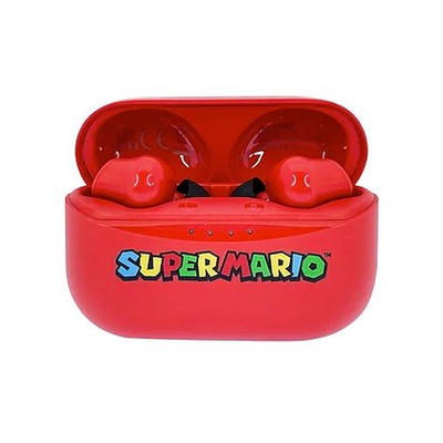 Kufje wireless OTL Technologies SM0894 Super Mario TWS, Bluetooth 5.0, me kuti karikimi, të kuqe