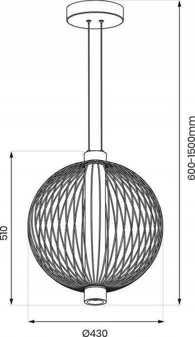 Lampë varëse Milagro Kyoto ML0526, metal, stil modern, ngjyrë e zezë