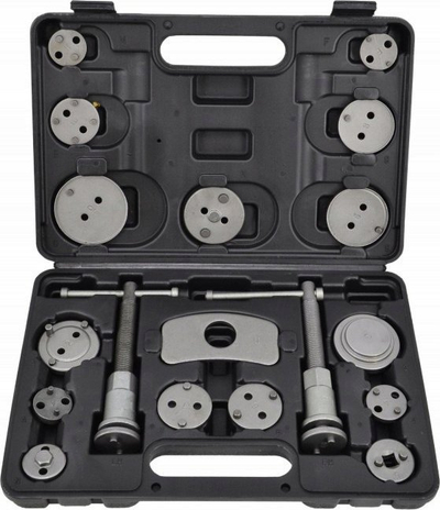 Set shtypës pistoni frenash AWTOOLS 18 copë, çelik karboni, me kuti plastike, gri