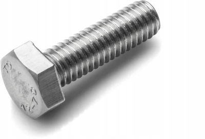 Vidë gjashtëkëndore DIN933 A2, M8 x 30mm, set 4 copë, metalike
