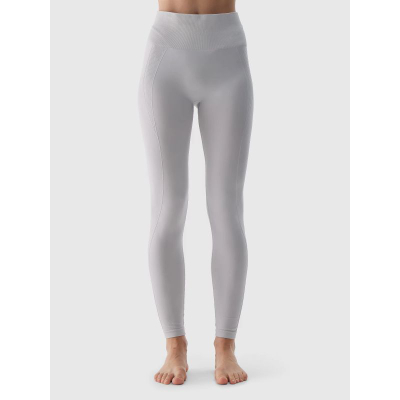 Pantallona termike pa qepje për goca 4F 4FWAW24USEAF155, bel i lartë, material elastik, gri e çelët