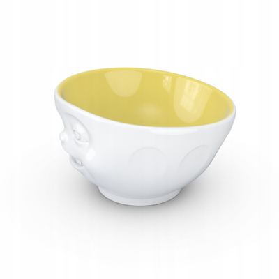 Çupë Tassen Winking Face 16oz, porcelan, brendësi saffron, e bardhë