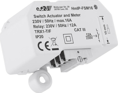 Aktuator ndezje dhe matje energjie HomeMatic IP, 16A, për montim të fshehtë
