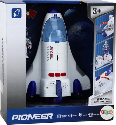 Lodër anije kozmike Spaceship Cosmonaut, me drita dhe zëra, e bardhë