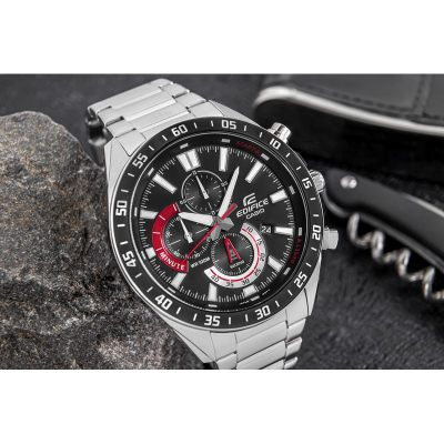 Рачен часовник Casio Edifice EFV-620D-1A4VUEF, хронограф, не’рѓосувачки челик, сребрено-црн