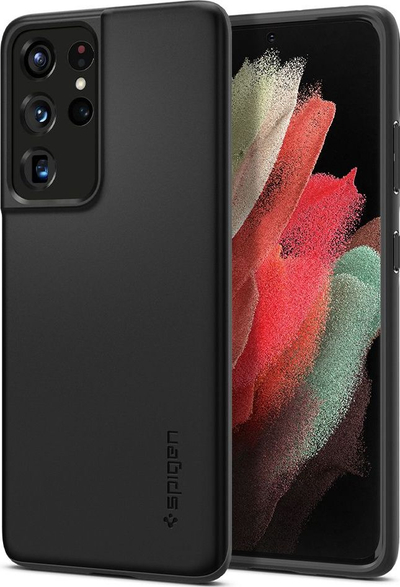 Mbrojtëse Spigen Thin Fit për Galaxy S21 Ultra, e zezë