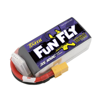 Bateri LiPo Tattu Funfly 1550mAh, 11.1V 3S, 100C, gri