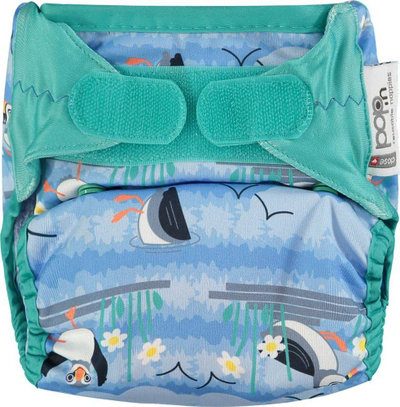 Пелена за повеќекратна употреба Close Caboo Swaddle Pop in AIO V2, 3-16 kg, со бамбусов влошок, Blue Puffin