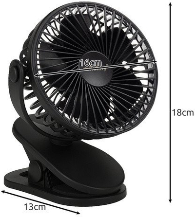 Ventilator tavoline Ruhhy 25567, pa kabllo, bateri 1200 mAh, i zi