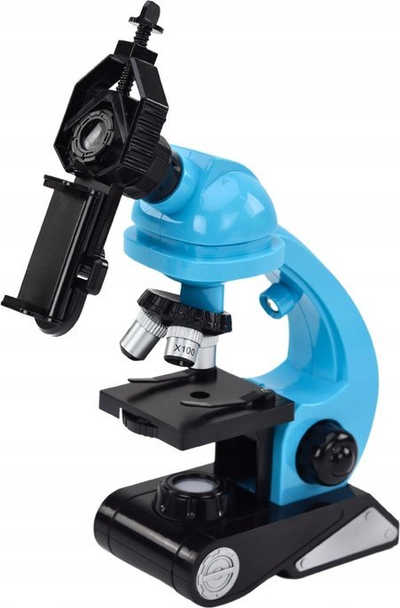 Mikroskop edukativ Micro Microscope For Research, zmadhim 100x 400x 1200x, set me aksesorë, blu