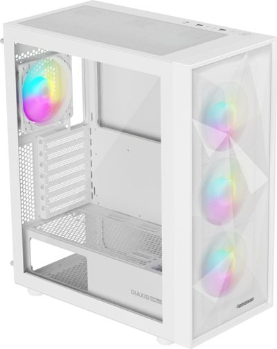 Kuti PC Genesis Diaxid 605 ARGB, ATX, 4x120mm fan, e bardhë
