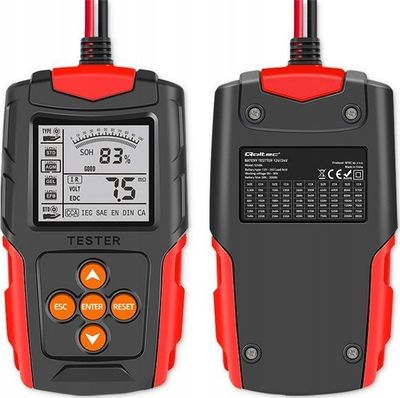 Testues baterie Qoltec Digital, LCD 2.7", 12V 24V, 3Ah 200Ah