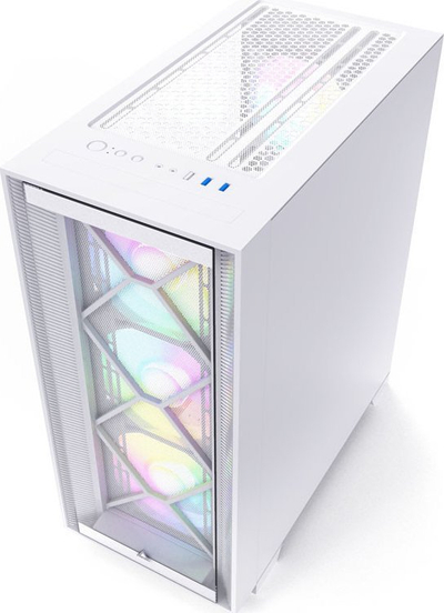Kasë Montech AIR 1000 Premium, Midi-Tower, Tempered Glass, e bardhë