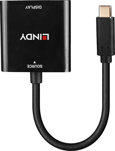 Adapter USB C në DisplayPort Lindy 43269, 4K 60Hz, i zi