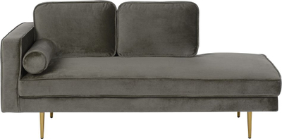 Divan chaise lounge Beliani Miramas, kadife, kënd i majtë, gri