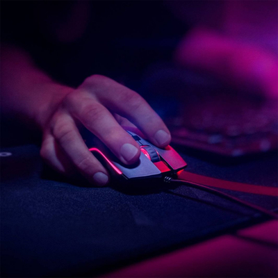 Mouse gaming Niceboy ORYX M220 Zen, 4200 DPI, USB, i zi me të kuqe