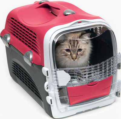 Transportues për mace Catit Design Cabrio, deri 11.3 kg, i kuq gri