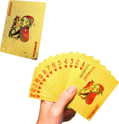Letra loje Elegant Dollar Banknote Gold Deck, set 54 copa, plastikë rezistente, ngjyrë ari