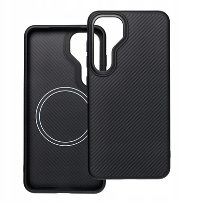 Маска за телефон Samsung Carbon Elite Mag Cover за Galaxy S25, MagSafe, црна