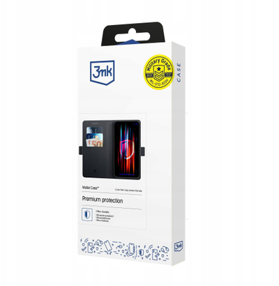 Këllëf-portofol 3MK për Apple iPhone 17 Pro, lëkurë ekologjike, me stand, i zi