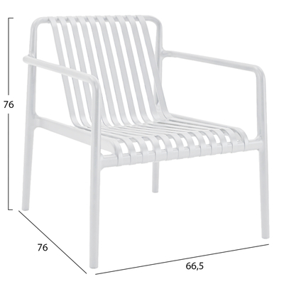 Karrige lounge për jashtë Malen HM6626.01, polipropilen, 67x75x75 cm, e bardhë