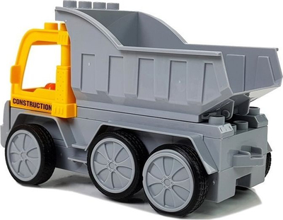 Lodër kamion tipper me telekomandë R/C Bricks, 20 x 12 cm, gri e verdhë