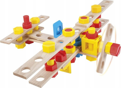 Set konstruktori druri Alexander Constructor Junior Aeroplane, 50 pjesë, 4+, shumengjyrësh