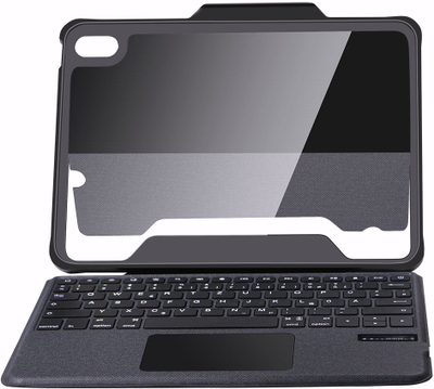 Tastierë folio për tablet Deqster Rugged, për iPad 10.9", me touchpad, gri
