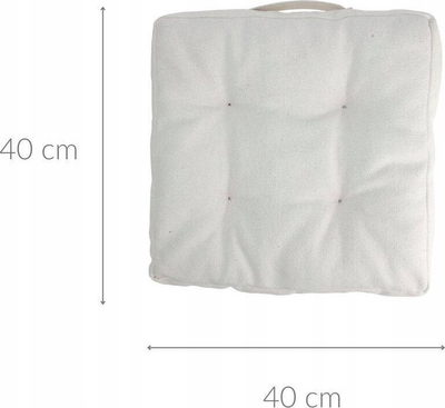Jastëk karrigje Home Styling Collection, 40 x 40 x 6 cm, me dorezë, i bardhë