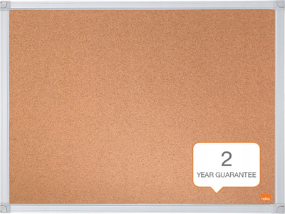 Табло за известувања Nobo Essentials, со површина од тапет од плута, 600x450mm, алуминиумска рамка сребрена
