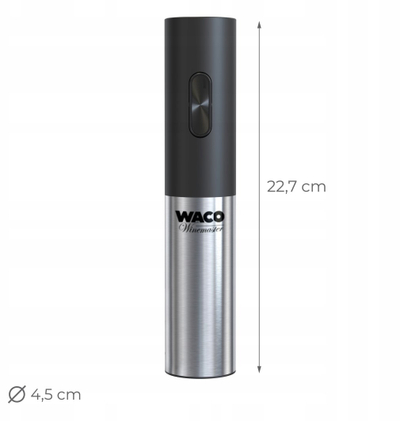Hapës verë elektrik Waco Winemaster OW7, me bateri të rikarikueshme, çelik inox i zi