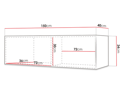 Komodë për TV Towiro Slim I 150 (150 x 34 x 40)