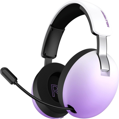 Kufje gaming Hellyberry HH30 WP PRO, pa tela, Bluetooth, të bardha vjollce