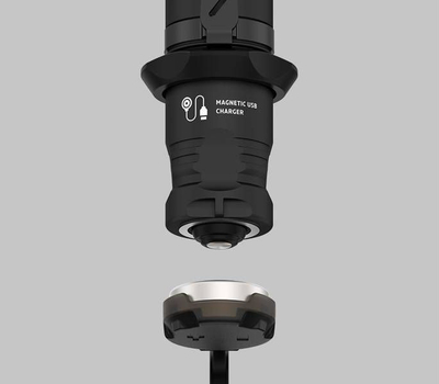 Elektrik dore Armytek Dobermann Pro Magnet USB, 1500 lumen, karikim magnetik me USB, i zi
