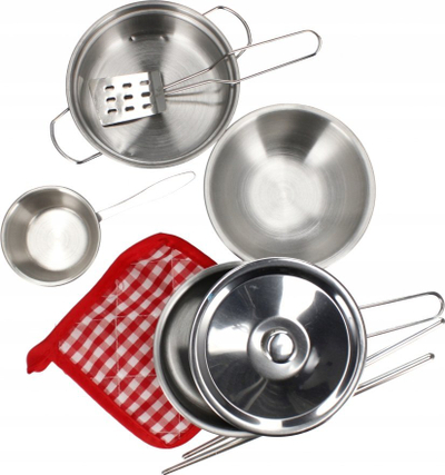 Set enësh kuzhine metalike Mega Creative 526087, lodra për kalamajt, shumëngjyrëshe