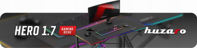 Гејминг маса Huzaro Hero 1.7 RGB, 140cm, со RGB осветлување, црна