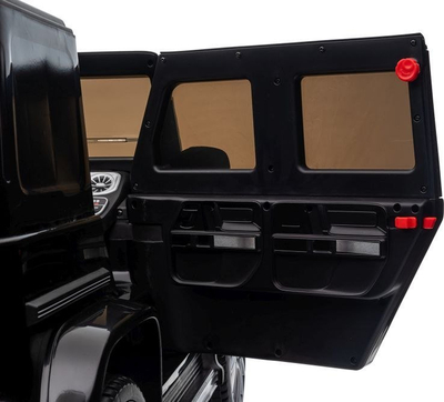 Makina elektrike për kalamaj Leantoys Mercedes G500 4x4, me bateri që karikohet, me drita, e zezë
