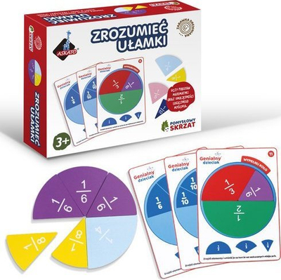 Lojë edukative Askato Clever Gnome, mësimi i thyesave, me shumë ngjyra