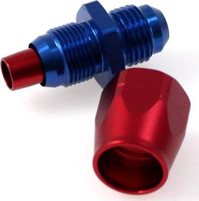 Ротирачки фитинг TurboWorks AN8, 3/4-16 NPT, алуминиум, сина и црвена