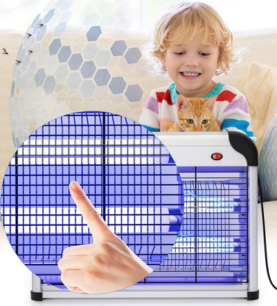 Lampë kundër insekteve Mozos UV-200, dritë UV, rrjetë elektrike, e zezë