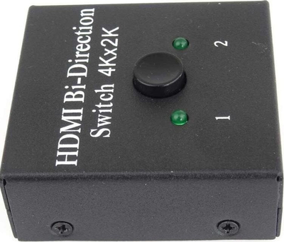Ndërprerës HDMI PremiumCord, 2x1 1x2, 4K, i zi