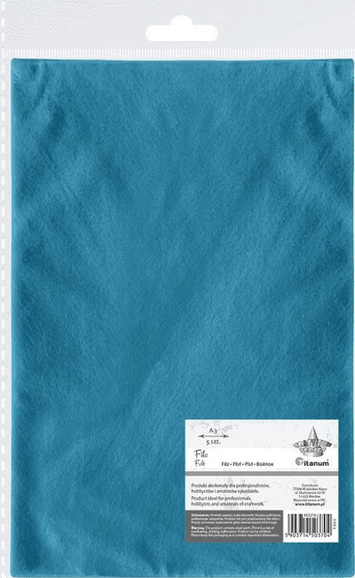 Set fletë filci Titanum Felt A3, 5 copë, ngjyrë azure