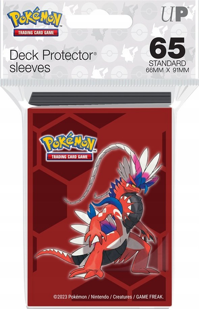 Mbrojtëse kartash Ultra Pro Pokemon Koraidon, 65 copë, standarde, të kuqe