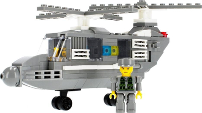 Set blloqesh për me bo lodra Alleblox Military, 179 copë, helikopter ushtarak, shumëngjyrësh